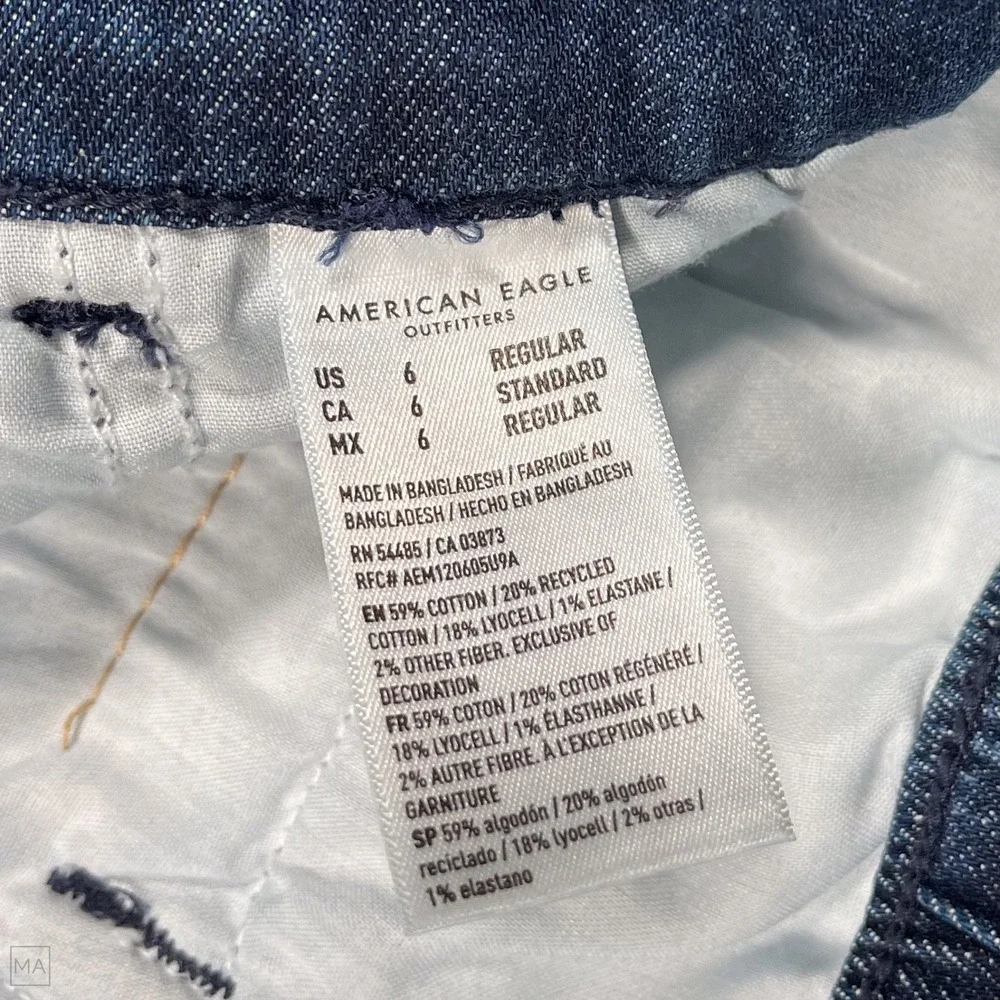 American Eagle Women's Jeans Trouser Denim Casual Front Pleat Relaxed 6 Blue - Picture 3 of 7